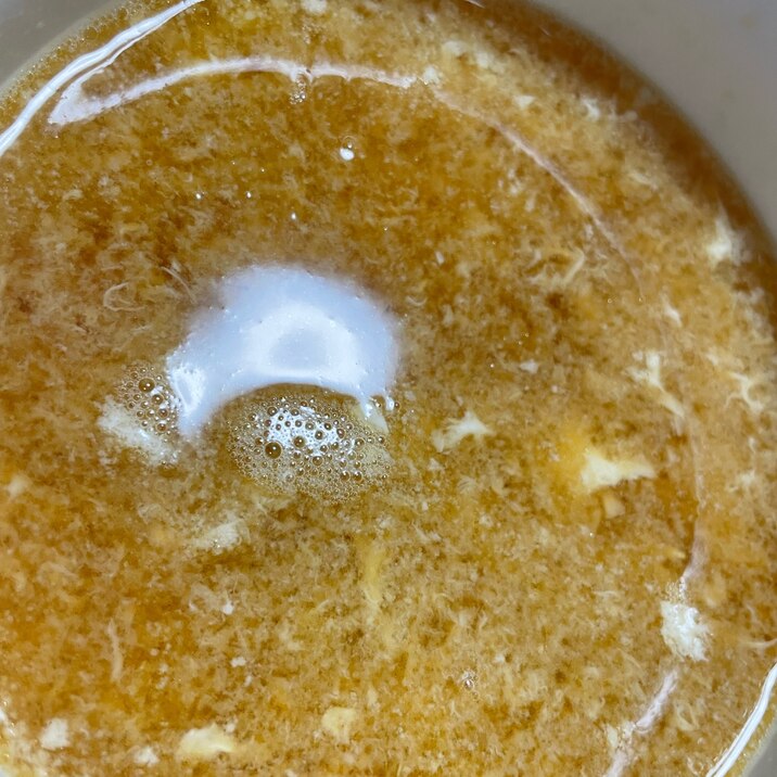 チキンラーメンの残り汁で作る卵スープ